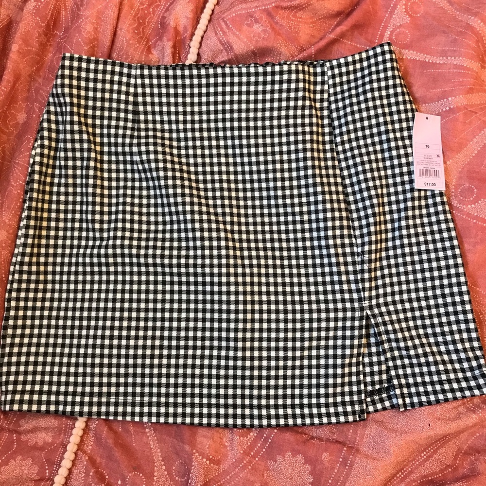 Gingham plaid Mini Skirt